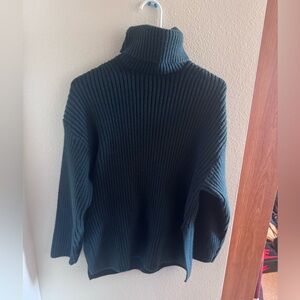 Women's Green Turtleneck Sweater